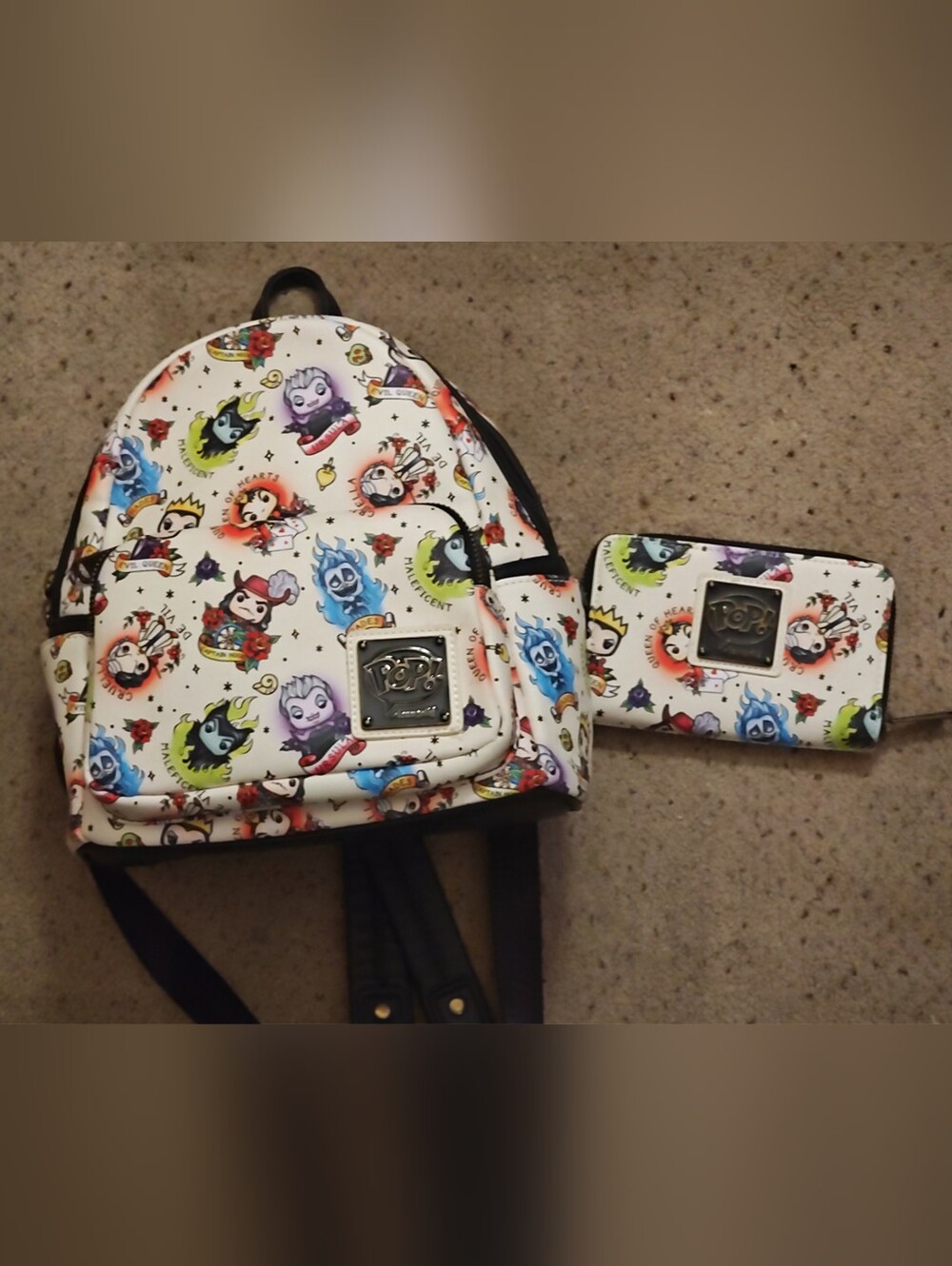 pop! By Loungefly Backpack Disney Villains Tattoo Mini Backpack and Wallet Set